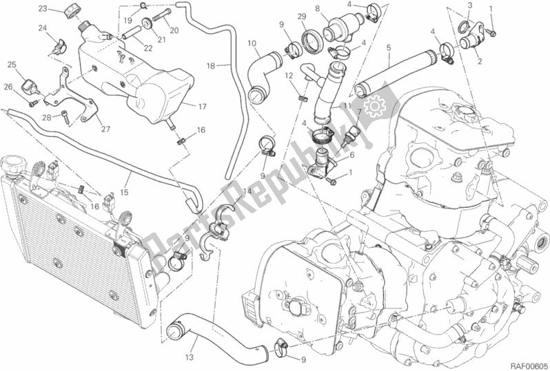 Toutes les pièces pour le Circuit De Refroidissement du Ducati Hypermotard 939 SP USA 2018